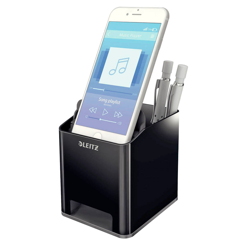 LEITZ Stiftehalter Duo Colour schwarz/grau Polystyrol 2 Fächer 9,0 x 10,1 x 10,0 cm