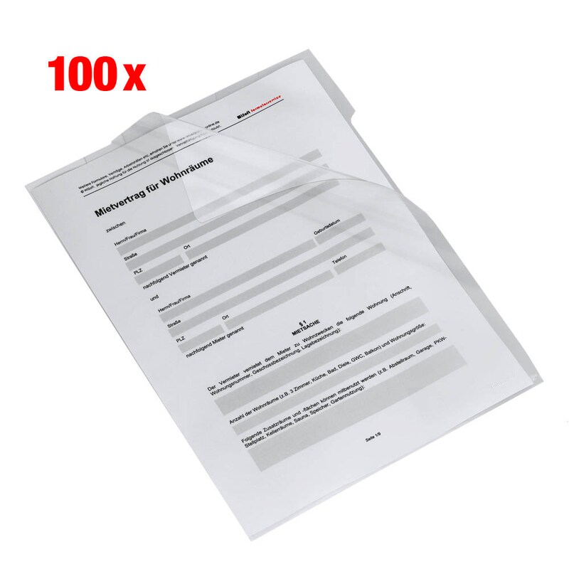 bene Sichthüllen DIN A4 transparent genarbt 0,11 mm, 100 St.