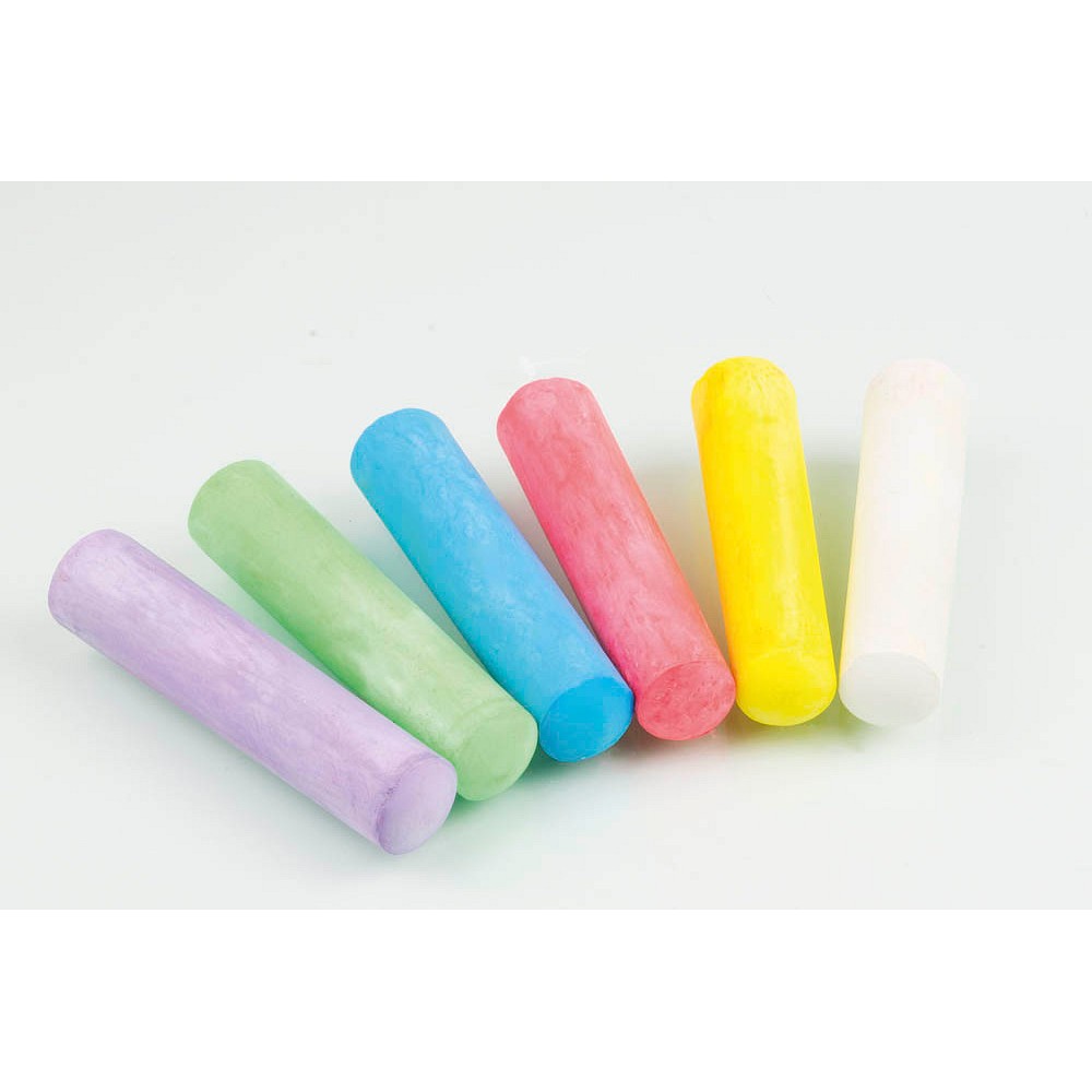 Eberhard Faber Straßenmalkreide farbsortiert (6 Stück / 14 cm lang)