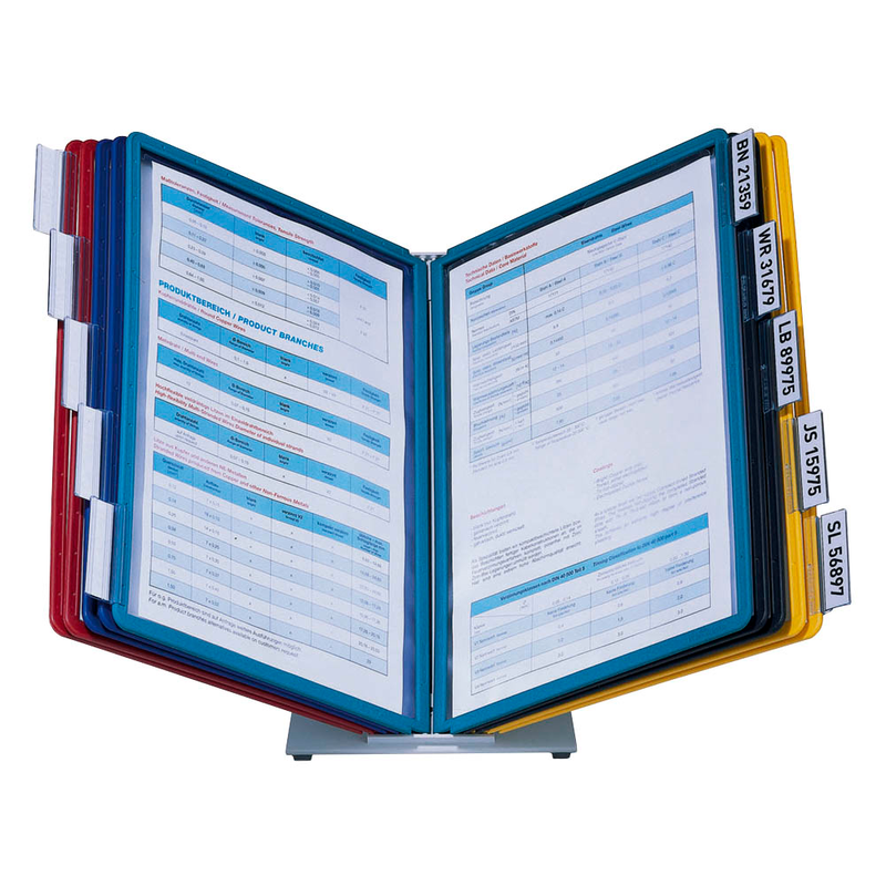 DURABLE Sichttafelsystem VARIO 557000 DIN A4 farbsortiert mit 10 St. Sichttafeln, 1 St.