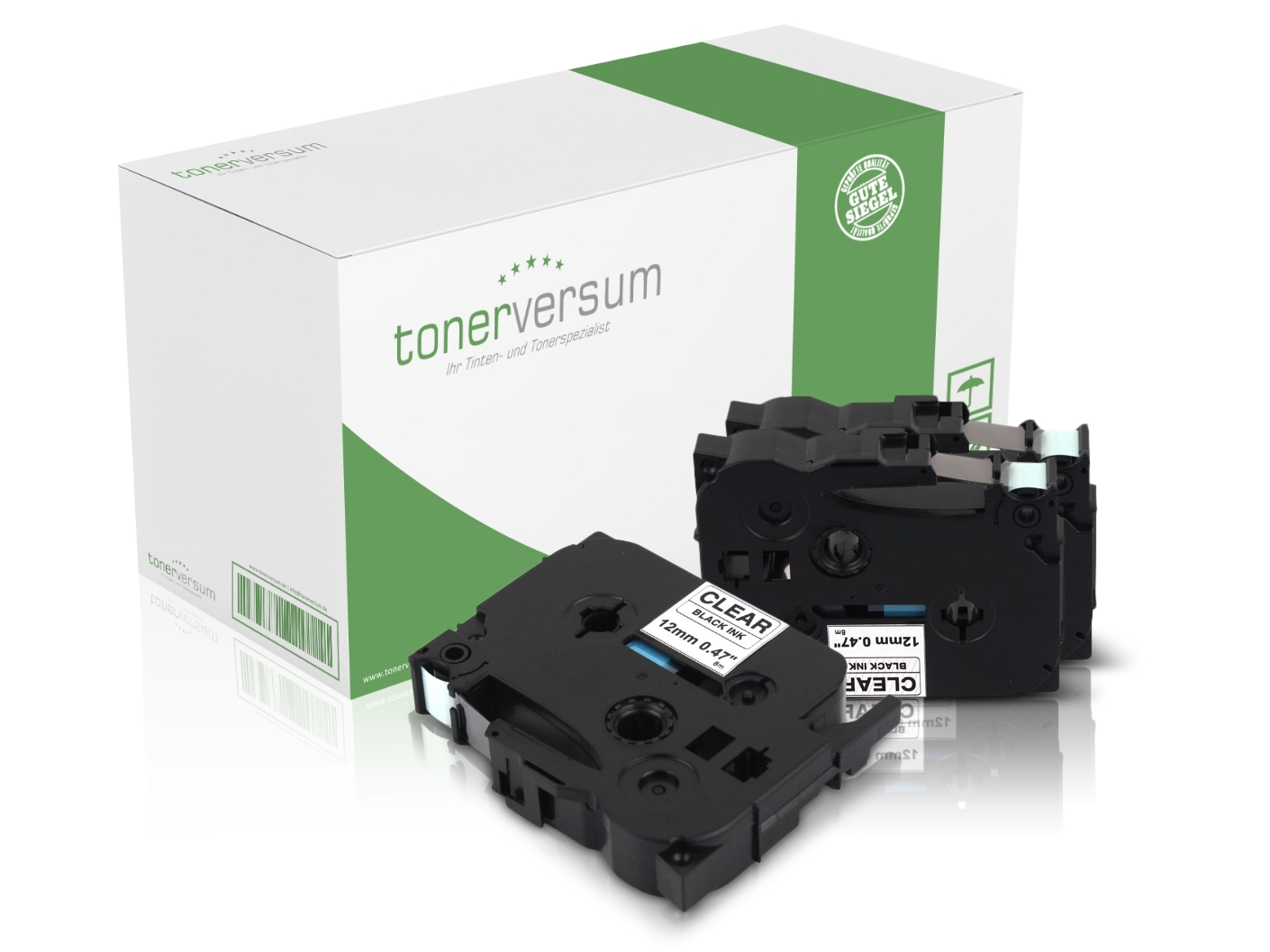 Alternativ zu Brother TZe-131 P-Touch Schriftband 12mm schwarz/transparent (3er Pack)