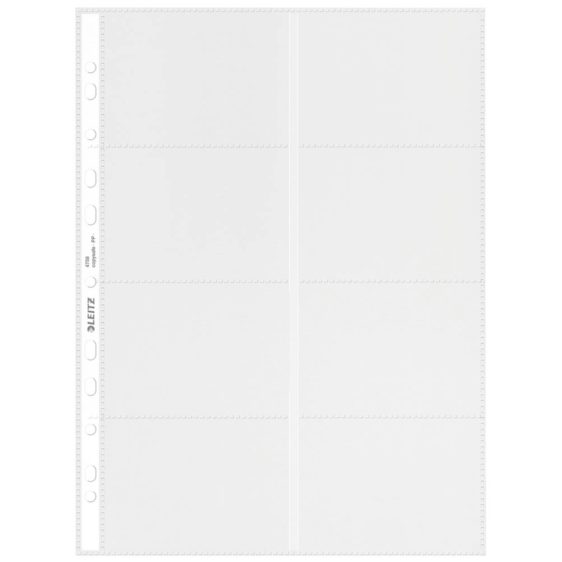 LEITZ Visitenkartenhüllen DIN A4 glasklar glatt 0,10 mm, 10 St.