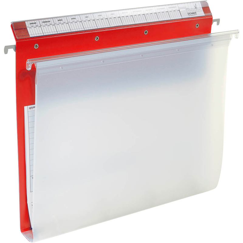 BOI Patienten-Dokumentations-Hängemappe 2-Ringe Click 2 Stationär rot Boden: 2,5 cm, 1 St.