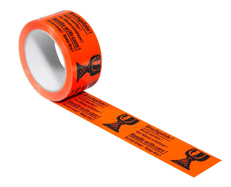 SUPRA Warnklebeband Bruchgefahr! Nicht werfen! leuchtorange 50,0 mm x 66,0 m 1 Rolle