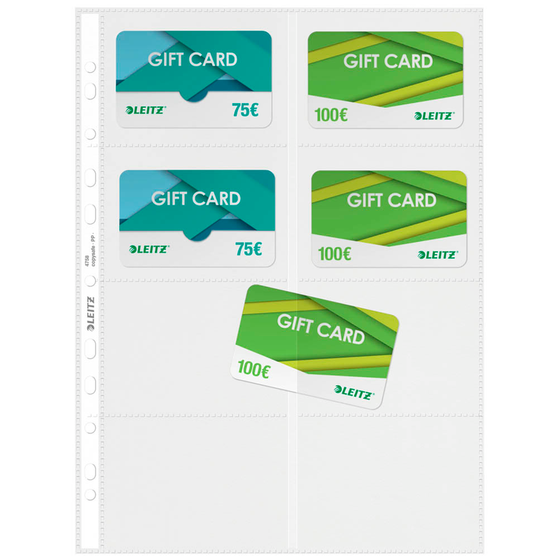 LEITZ Visitenkartenhüllen DIN A4 glasklar glatt 0,10 mm, 10 St.