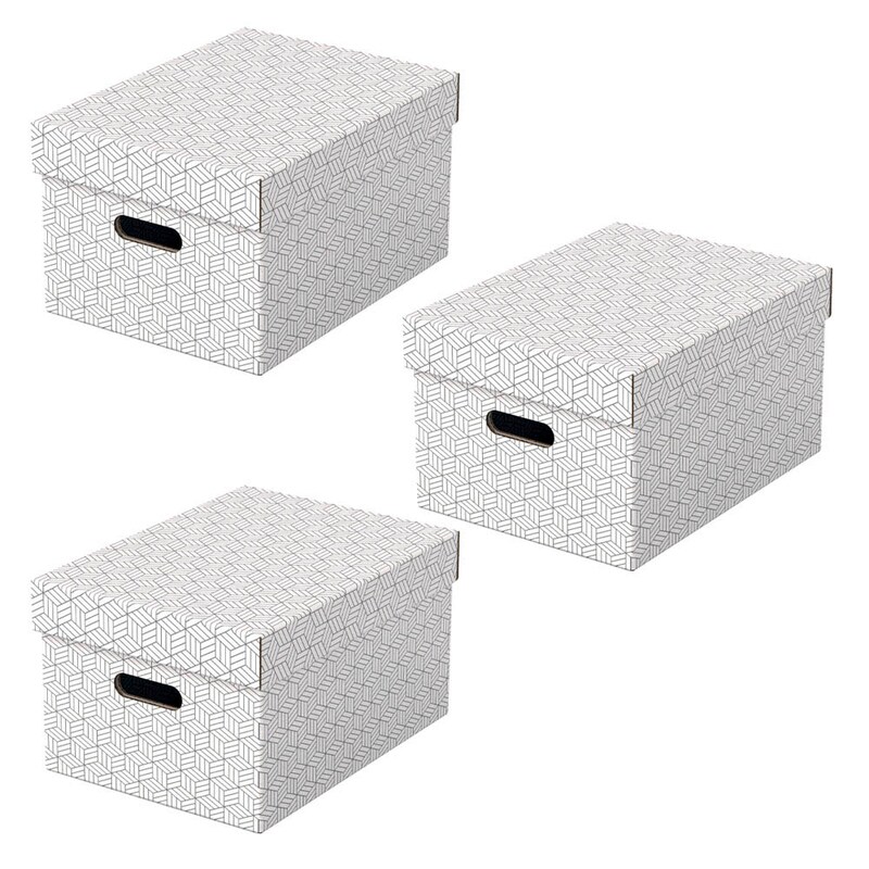 Esselte Home Aufbewahrungsboxen 17,5 l weiß 26,5 x 36,5 x 20,5 cm, 3 St.