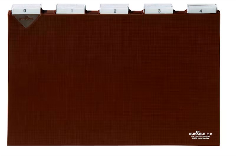 DURABLE Karteikartenregister A-Z, blanko, Jan.-Dez., 0-31 braun
