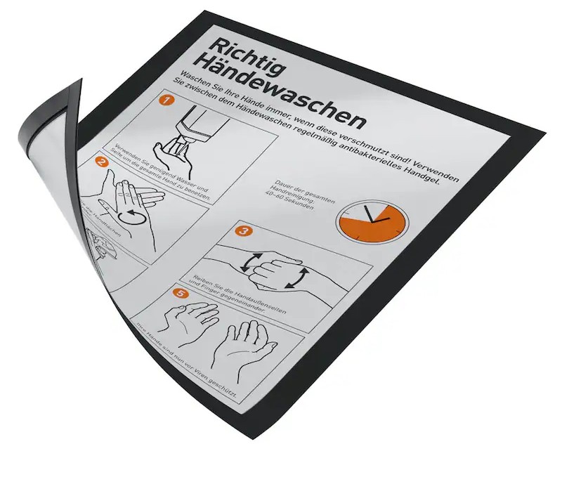 DURABLE Magnetrahmen DURAFRAME® GRIP A4 schwarz A4, 1 St.
