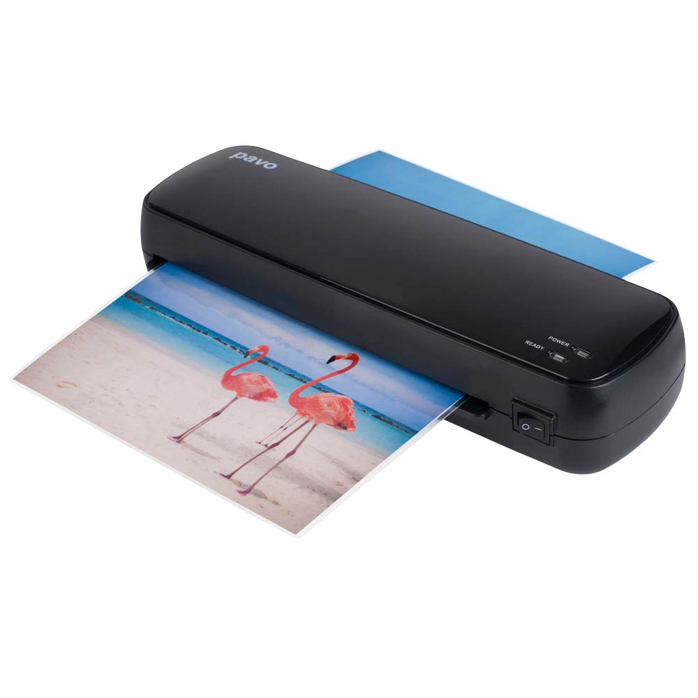 Pavo Florida Laminiergerät schwarz inkl. 5 DIN A4 Laminierfolien (80 micron)