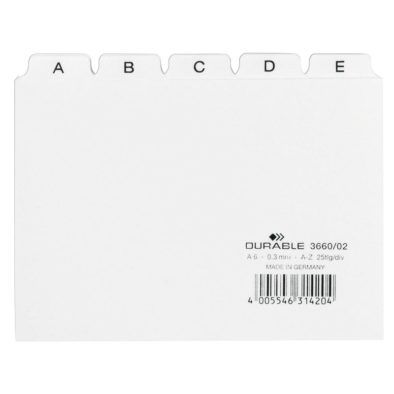 DURABLE Karteikartenregister A-Z weiß