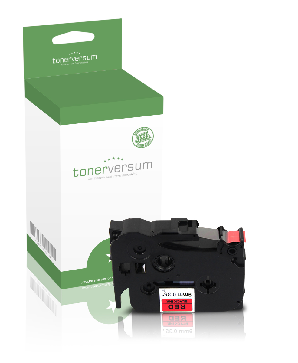 Alternativ zu Brother TZe-421 P-Touch Schriftband 9mm schwarz/rot