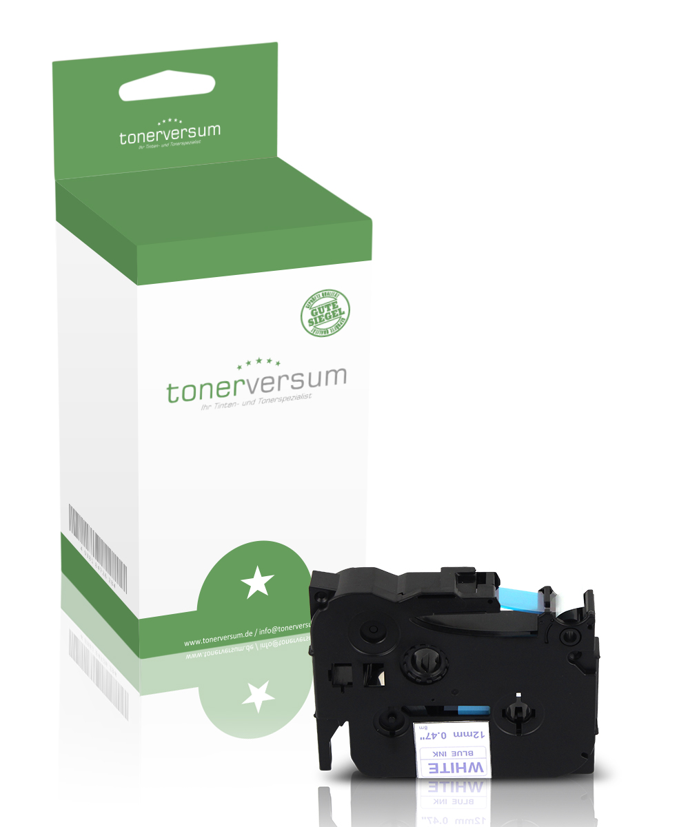 Alternativ zu Brother TZe-233 P-Touch Schriftband 12mm blau/weiss