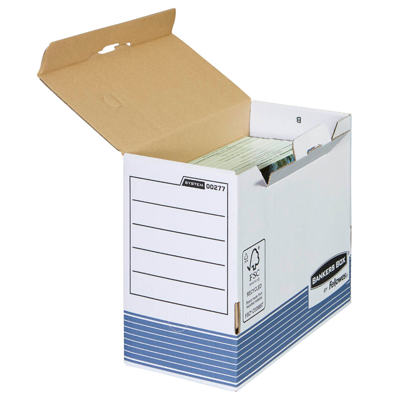 Bankers Box Archivboxen Bankers Box weiß/blau 15,5 x 26,5 x 32,7 cm, 10 St.