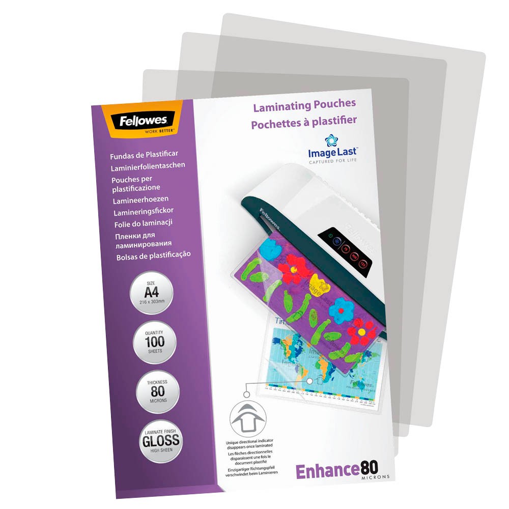 Fellowes Laminierfolientaschen DIN A4 glänzend (100er Pack)