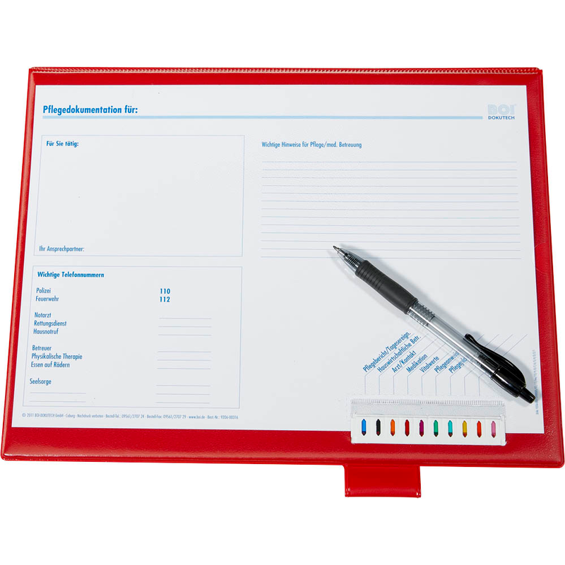 BOI Click-Plus Ambulant Patienten-Dokumentationsmappe 2-Ringe rot 3,5 cm DIN A4, 1 St.