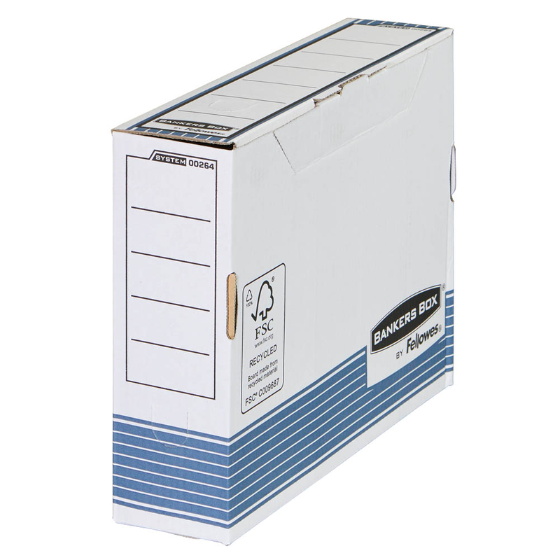 Bankers Box Archivboxen Bankers Box weiß/blau 8,0 x 26,5 x 32,7 cm, 10 St.
