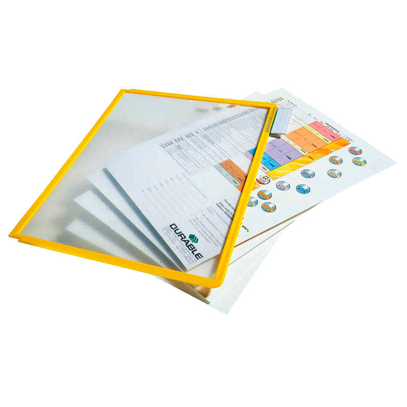 DURABLE Sichttafeln SHERPA® PANEL DIN A4 gelb, Öffnung oben, 5 St.
