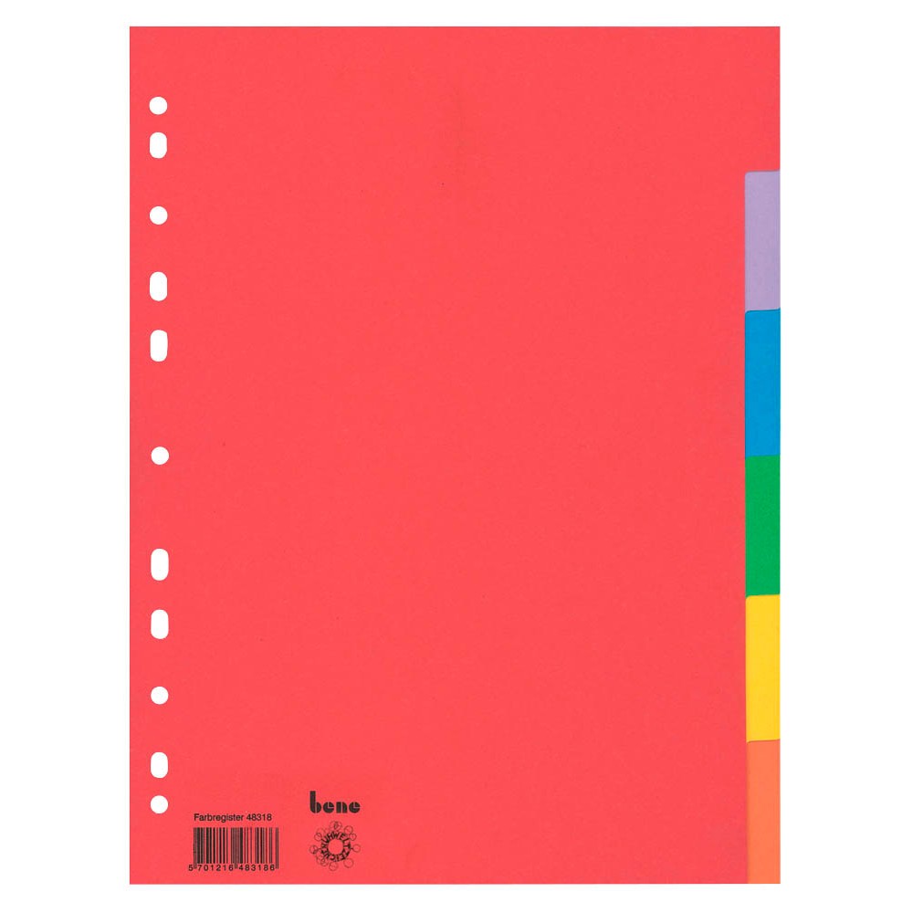 bene Ordnerregister DIN A4 Vollformat blanko 6-teilig