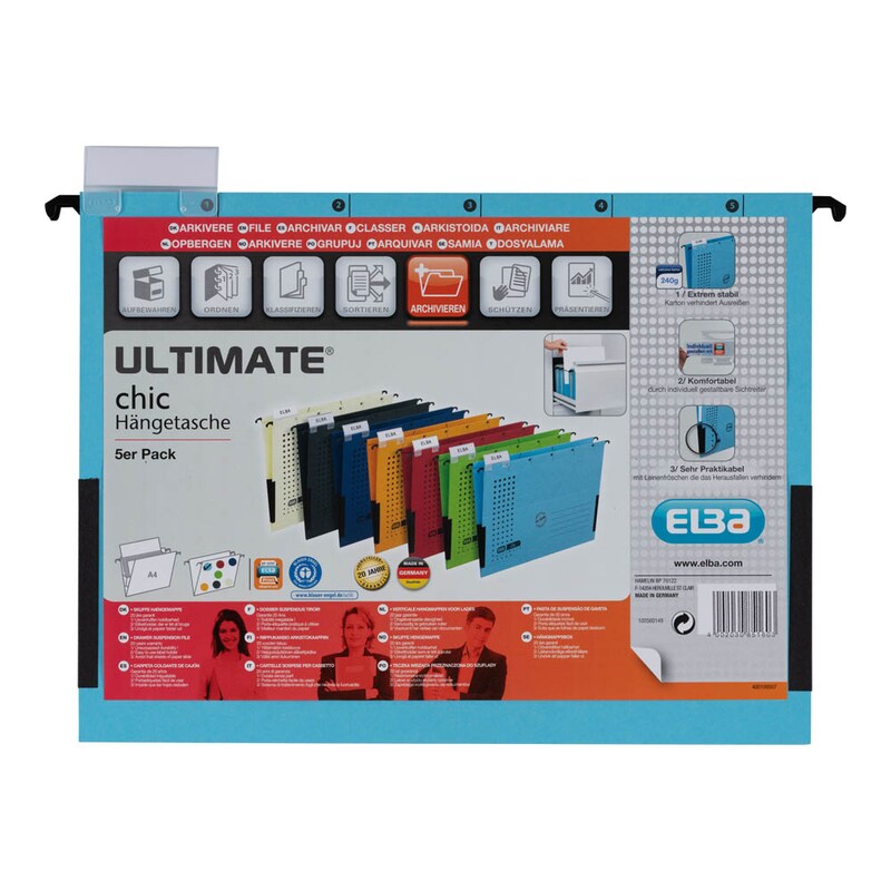 ELBA Hängetaschen chic ULTIMATE blau, 5 St.