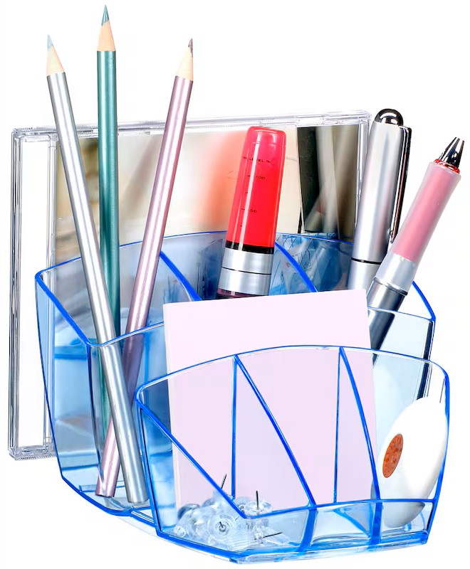 cep Stiftehalter Ice Blue blau-transparent Polystyrol 6 Fächer 14,3 x 15,8 x 9,3 cm