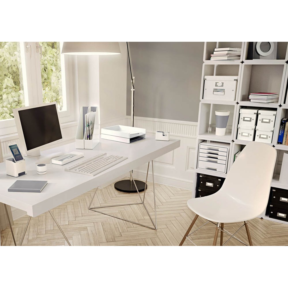 Leitz Klebefilmabroller WOW Duo Colour perlweiß / grau