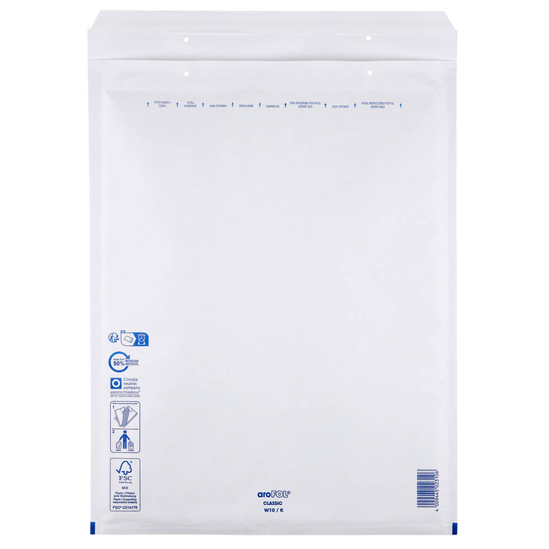 aroFOL® CLASSIC Luftpolstertaschen W10/K weiß für DIN B3, 50 St.
