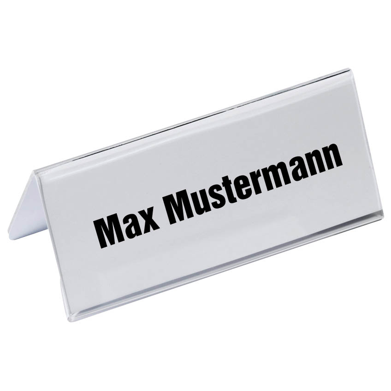 DURABLE Tischnamensschilder transparent 15,0 x 6,1 cm, 10 St.