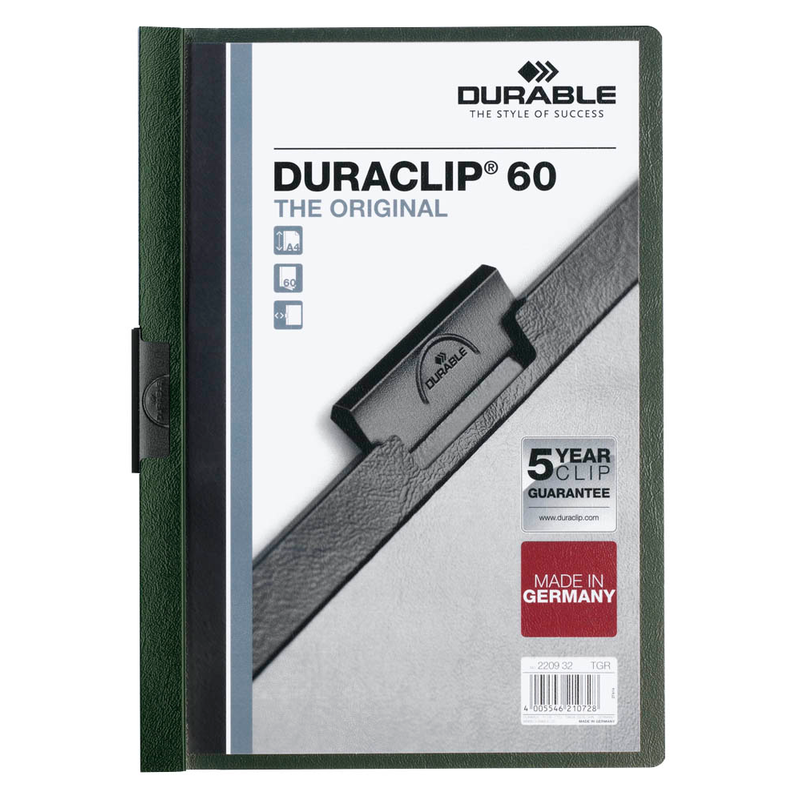 DURABLE Klemmhefter DURACLIP dunkelgrün, 25 St.