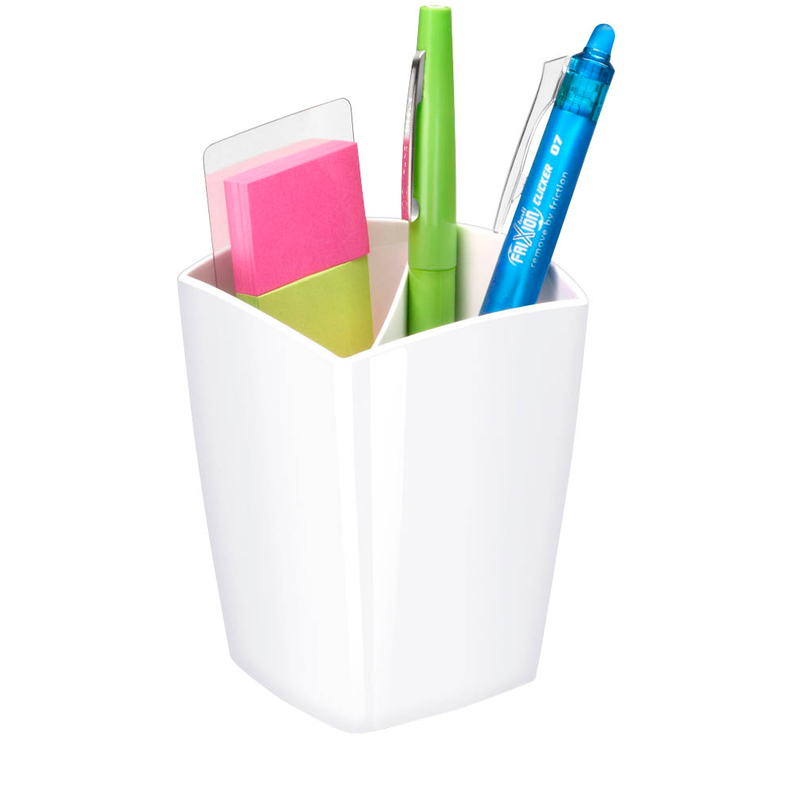 cep Stiftehalter Riviera polarweiß Polystyrol 2 Fächer 7,4 x 7,4 x 9,5 cm