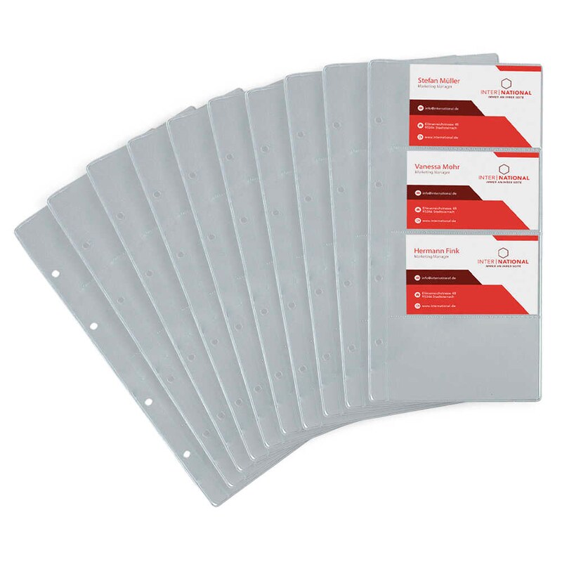 EICHNER Visitenkartenhüllen schmal DIN A5 transparent glatt, 10 St.