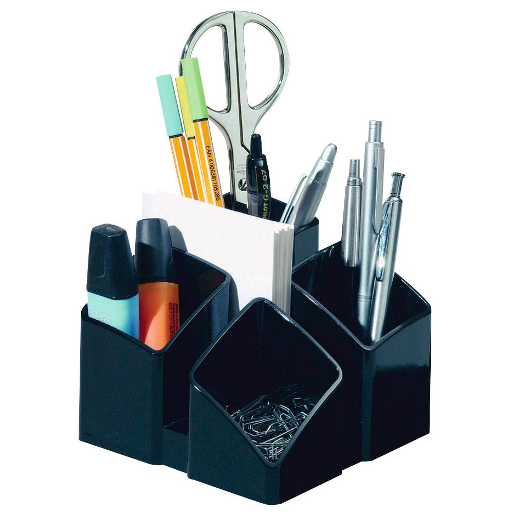 HAN Stiftehalter Scala vier Fächer und Brief- und Kartenständer schwarz