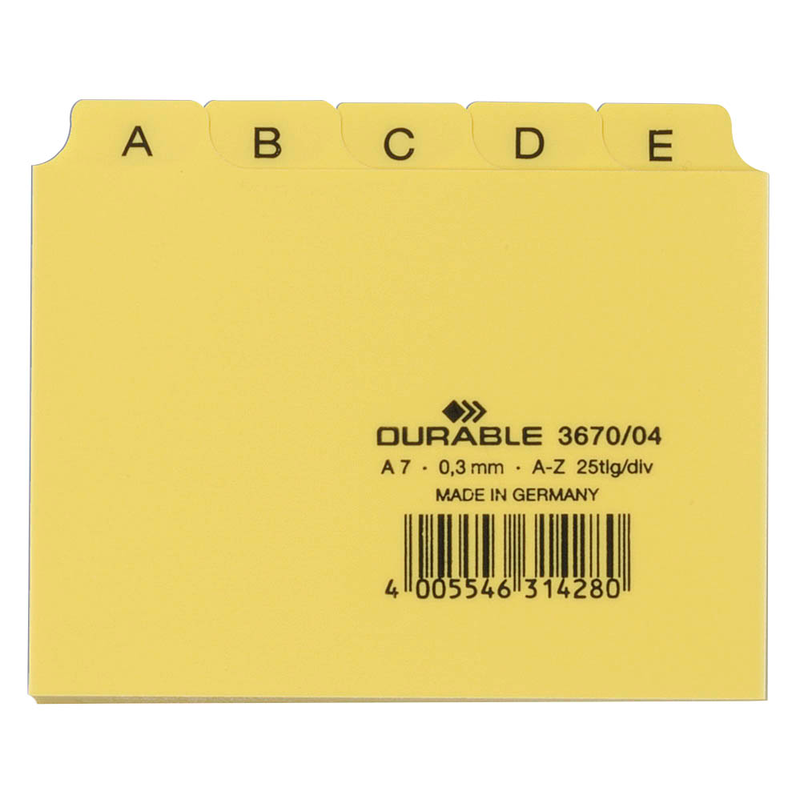 DURABLE Karteikartenregister A-Z gelb