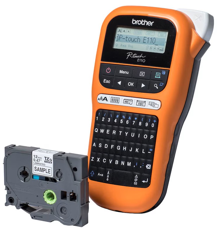 Brother P-touch E110VP Beschriftungsgerät schwarz, orange