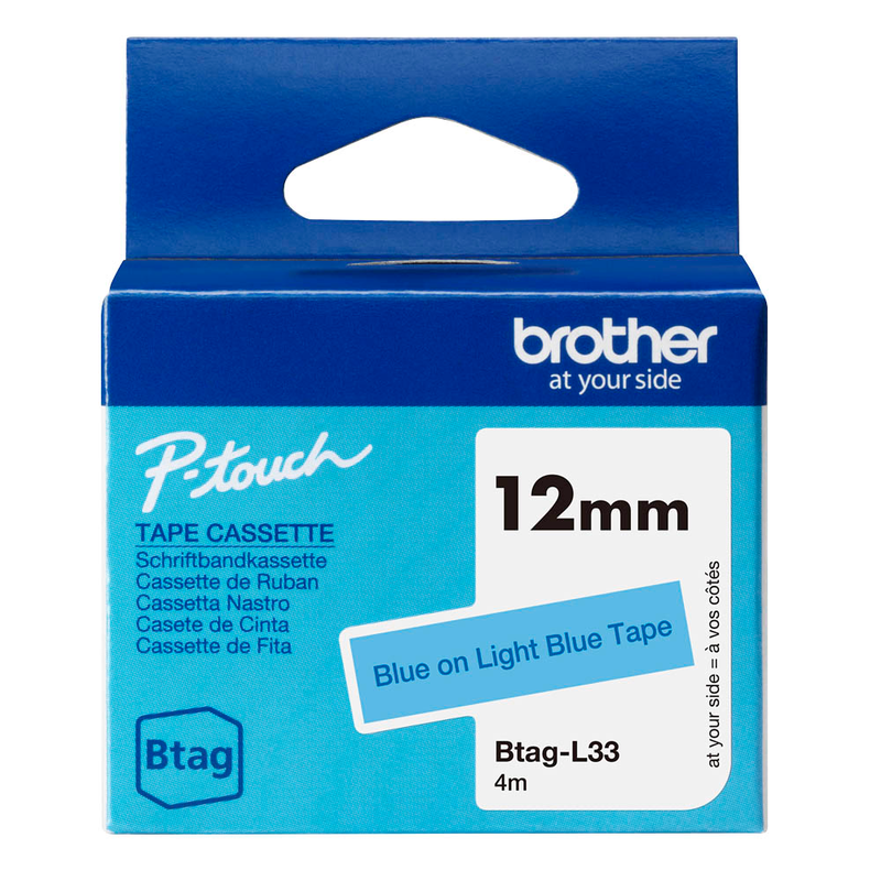 Brother Schriftband Btag BTAGL33, 12 mm, blau auf blau, 1 St.