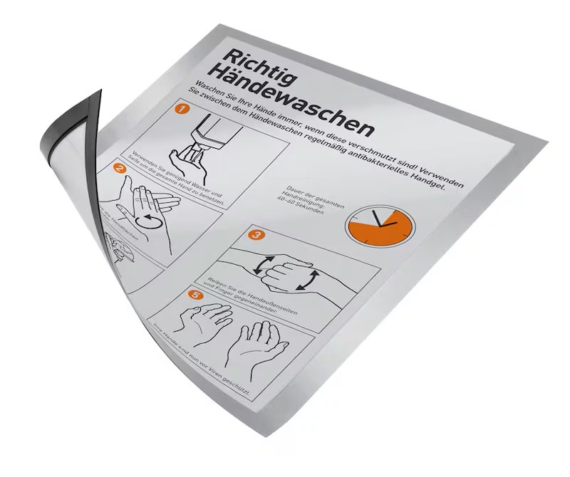 DURABLE Magnetrahmen DURAFRAME® MAGNETIC A4 silber A4, 5 St.