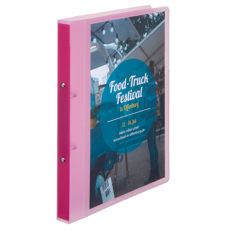 EICHNER Präsentationsringbuch 4-Ringe rot-transparent 2,5 cm DIN A4, 1 St.