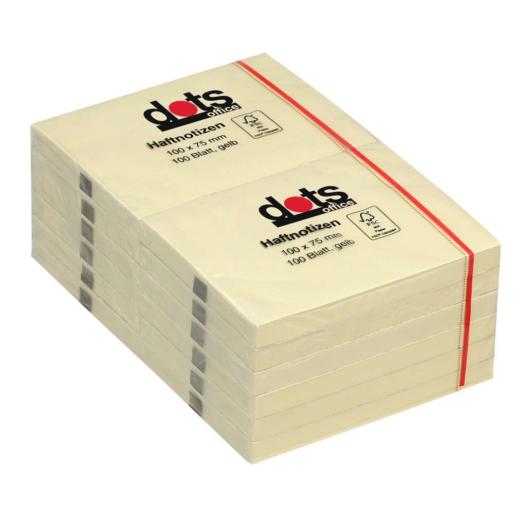 dots Haftnotiz 100x75mm gelb (12er Pack)