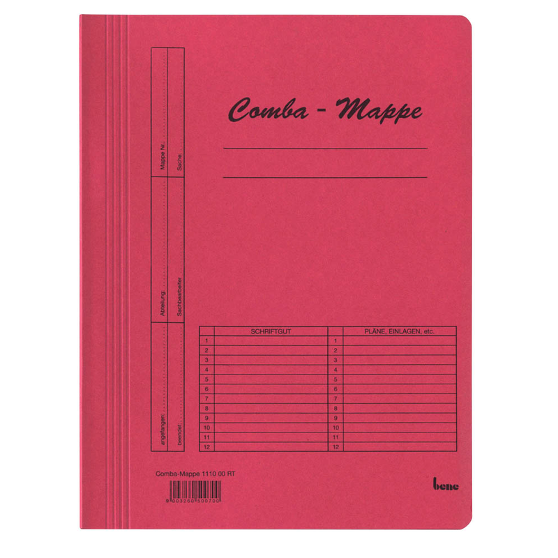 bene Schnellhefter Comba-Mappe Karton rot DIN A4, 5 St.