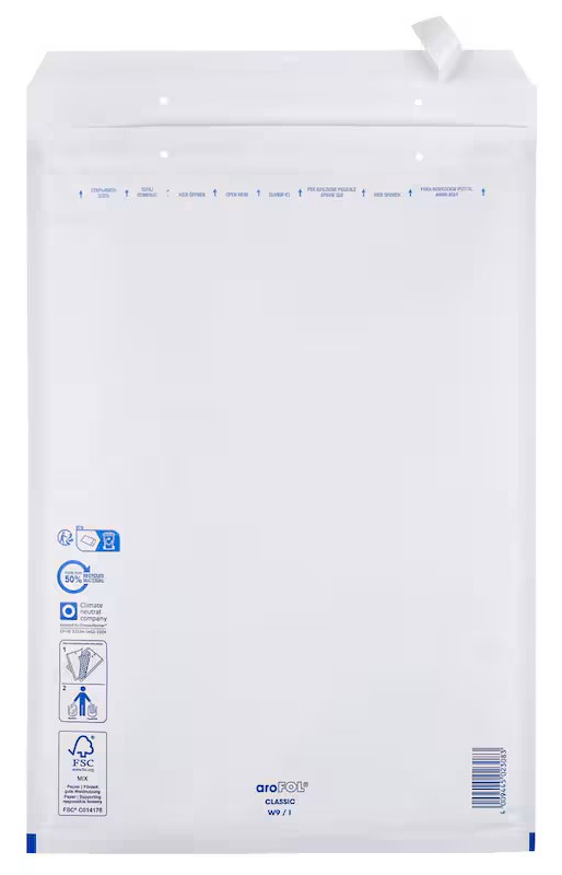 aroFOL® CLASSIC Luftpolstertaschen W9/I weiß für DIN E4, 50 St.