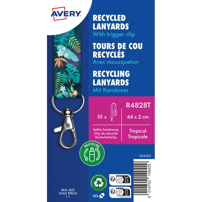 AVERY Zweckform Lanyards Tropical R4828T, Textilband, grün, 10 St.