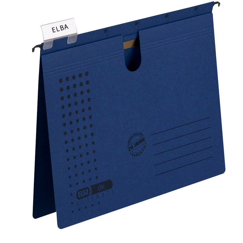 ELBA Hängehefter chic ULTIMATE Karton dunkelblau DIN A4 1x kaufmännische Heftung, 5 St.