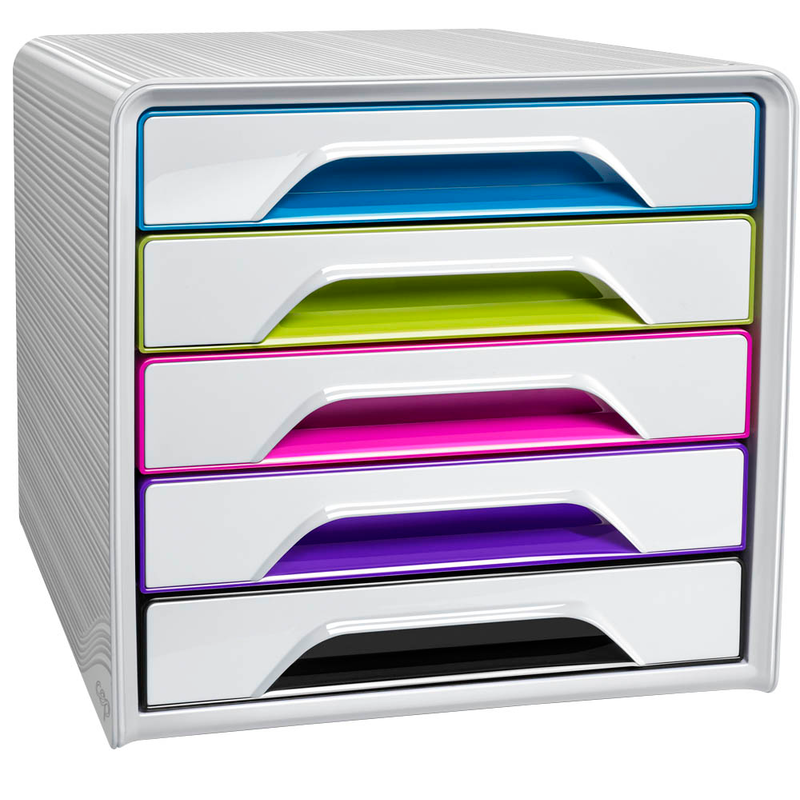 cep Schubladenbox Smoove  weiß/bunt 1071110921, DIN A4 mit 5 Schubladen, 1 St.