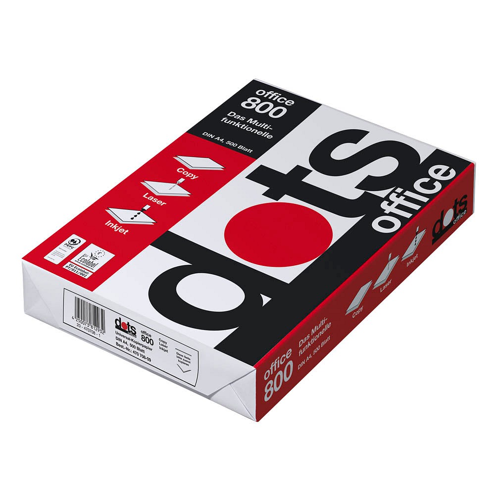 Dots Kopierpapier office DIN-A4 (75g/qm) Hochweiß 500 Blatt