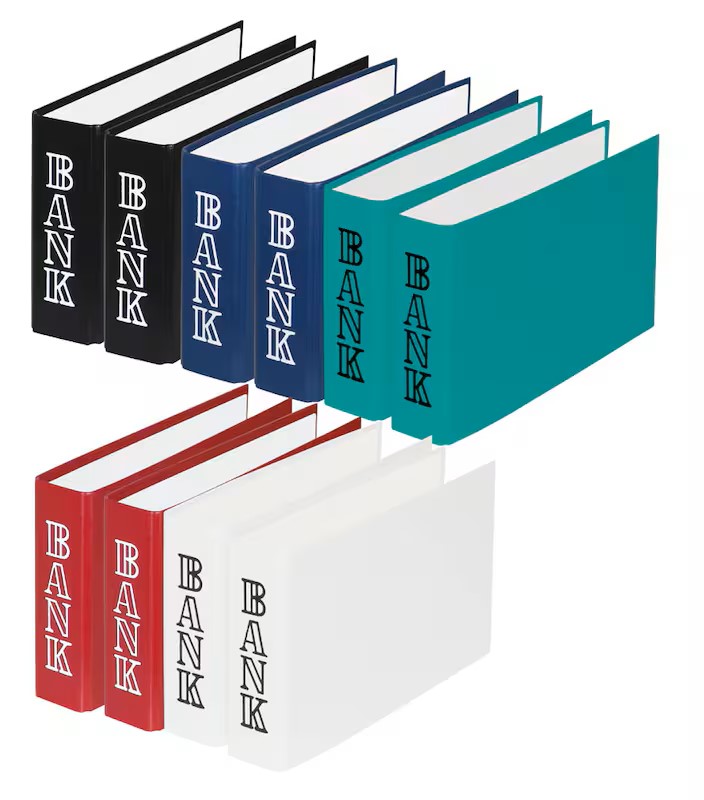 DONAU Bankordner farbsortiert Kunststoff 4,5 cm DIN A6 quer, 10 St.