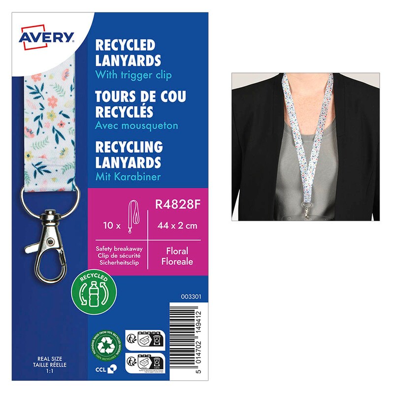 AVERY Zweckform Lanyards Floral weiß, 10 St.