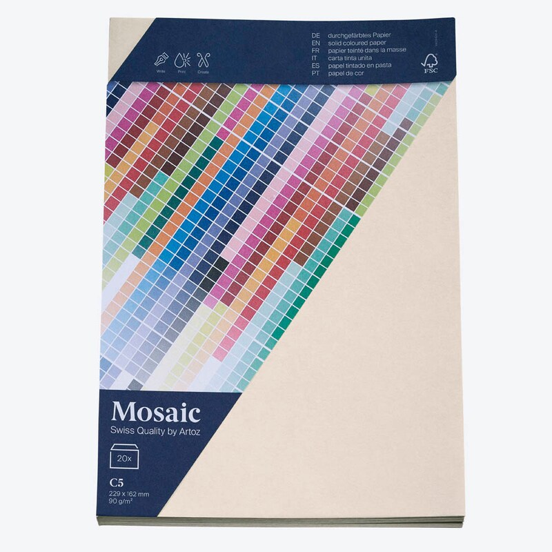 artoz Briefumschläge Mosaic DIN C5 ohne Fenster elfenbein haftklebend 20 St.