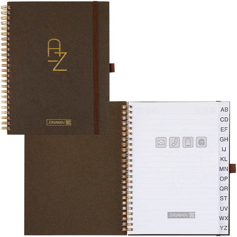 BRUNNEN Adressbuch Wire braun, 1 St.