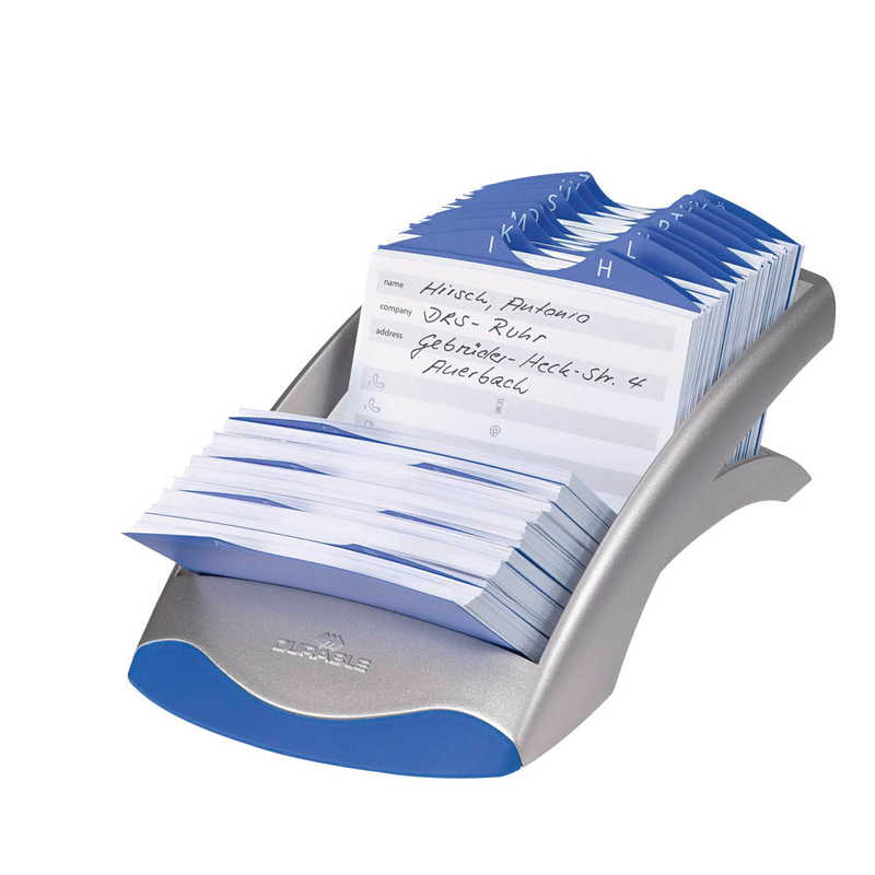 DURABLE Adresskartei Telindex desk silbergrau, für 500 Adress,- Telefonkarten