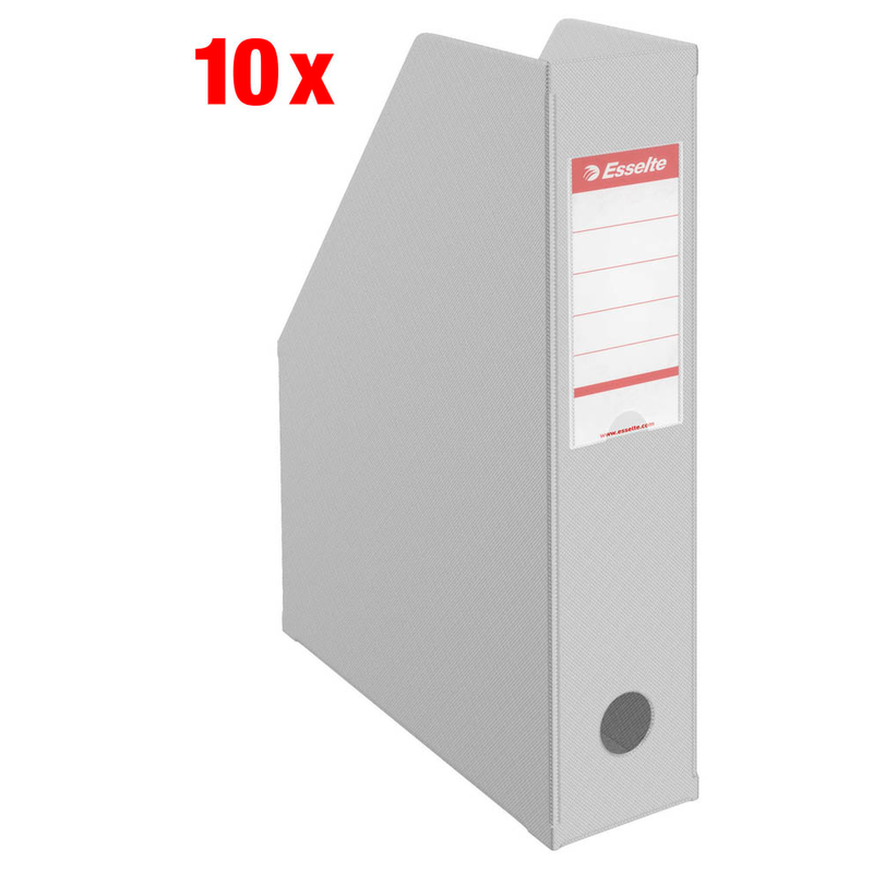 10 Esselte Stehsammler 56008 grau Kunststoff, DIN A4