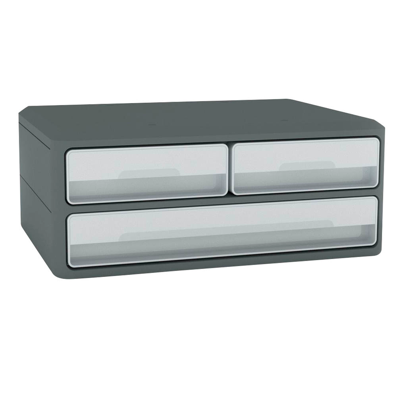 cep Schubladenbox MoovUp  lichtgrau 1090216361, DIN A4 quer mit 3 Schubladen, 1 St.